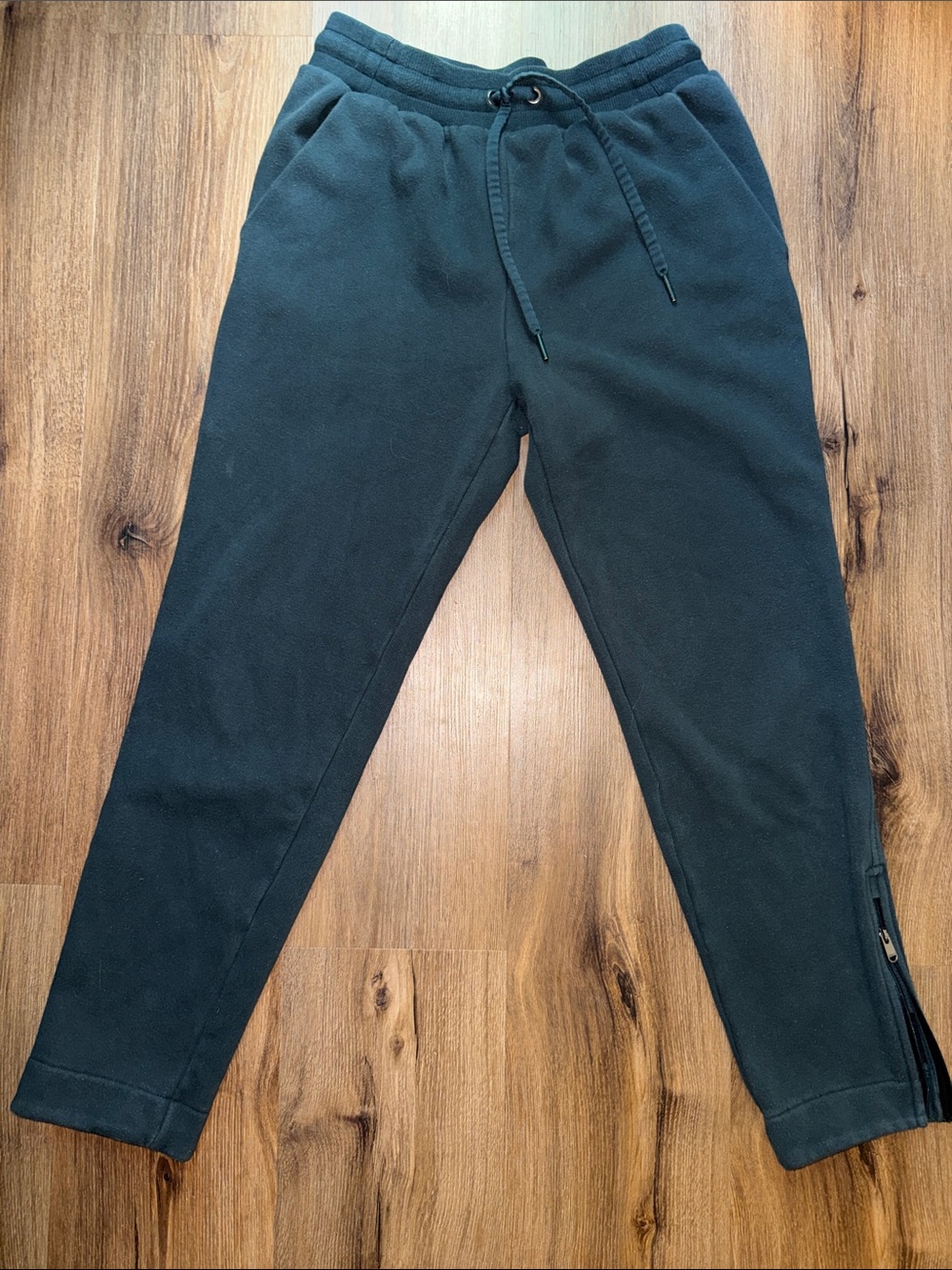 Athleta black Drawstring Joggers with Ankle Zips